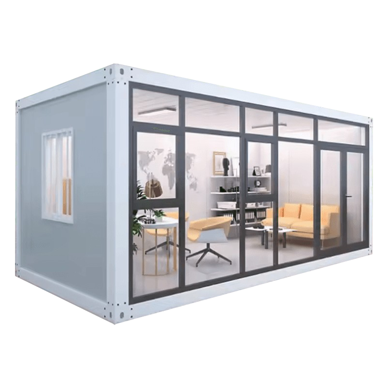 Outdoor yksikerroksinen lasi aurinkohuoneen laajennus Tehdasvalmisteinen konttitalo