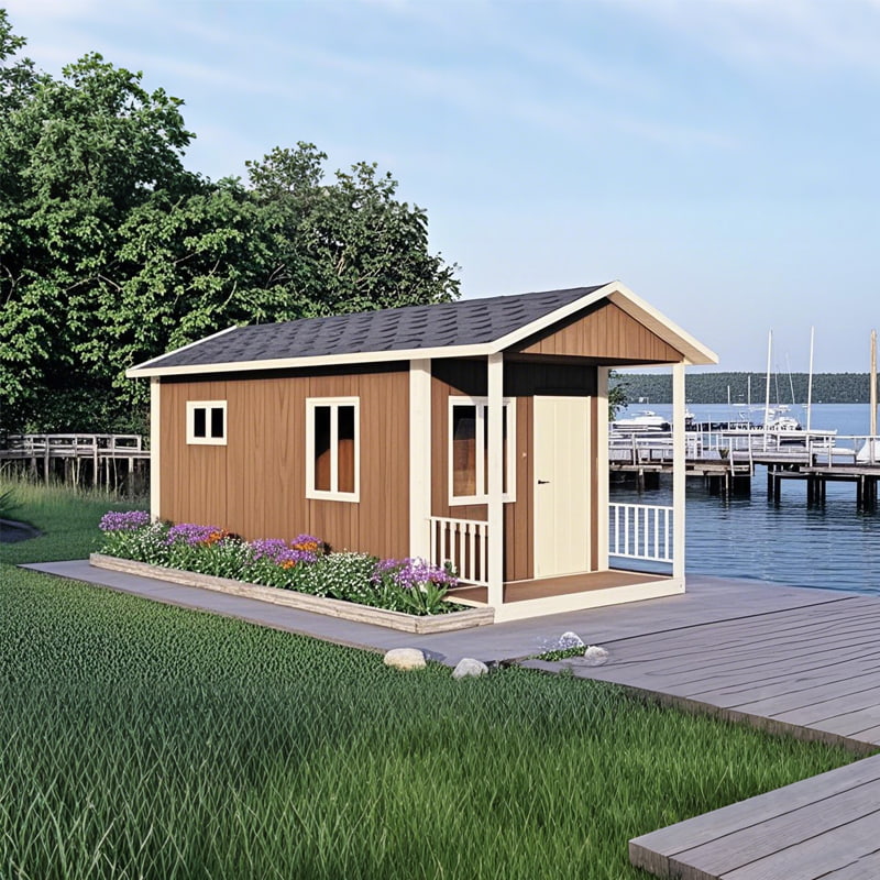 Kalteva katto irrotettava konttitalo